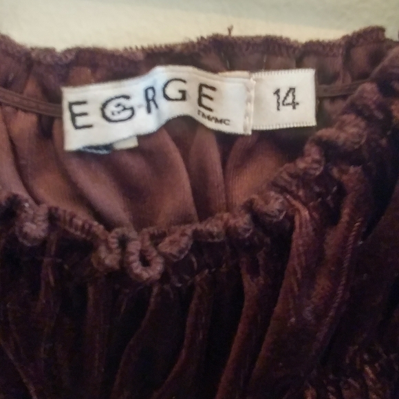 Girls Brown Velvet with Tulle Skirt Dress - Picture 3 of 5